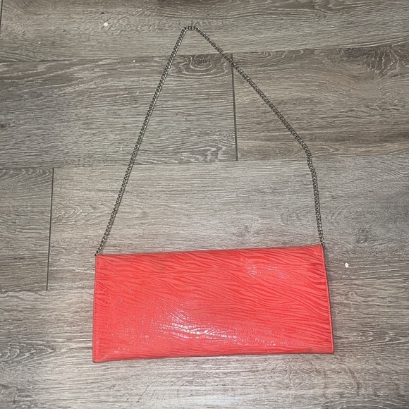 CARLOS FALCHI FATTO A MANO WMN RED PINK ZEBRA SUEDE DESIGNER SHOULDER BAG CHAIN - Picture 7 of 9